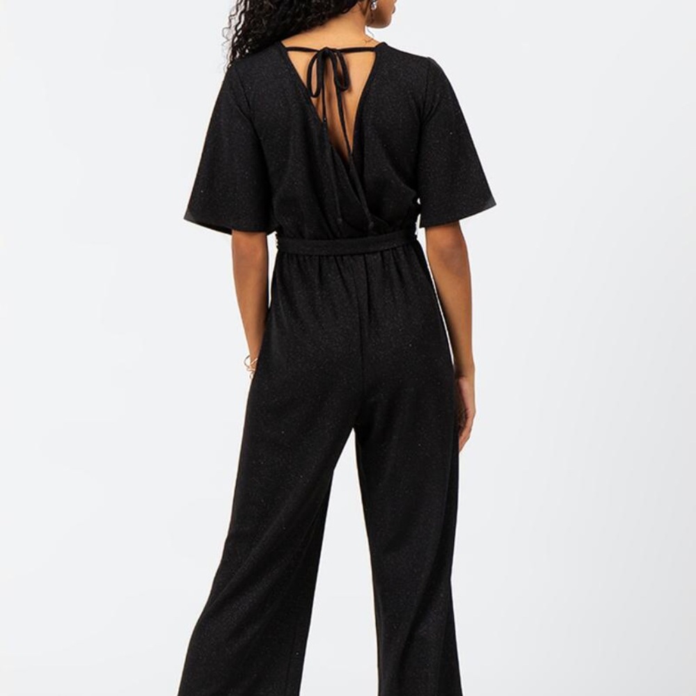 NWT Francesca’s Sparkle Black Jumpsuit